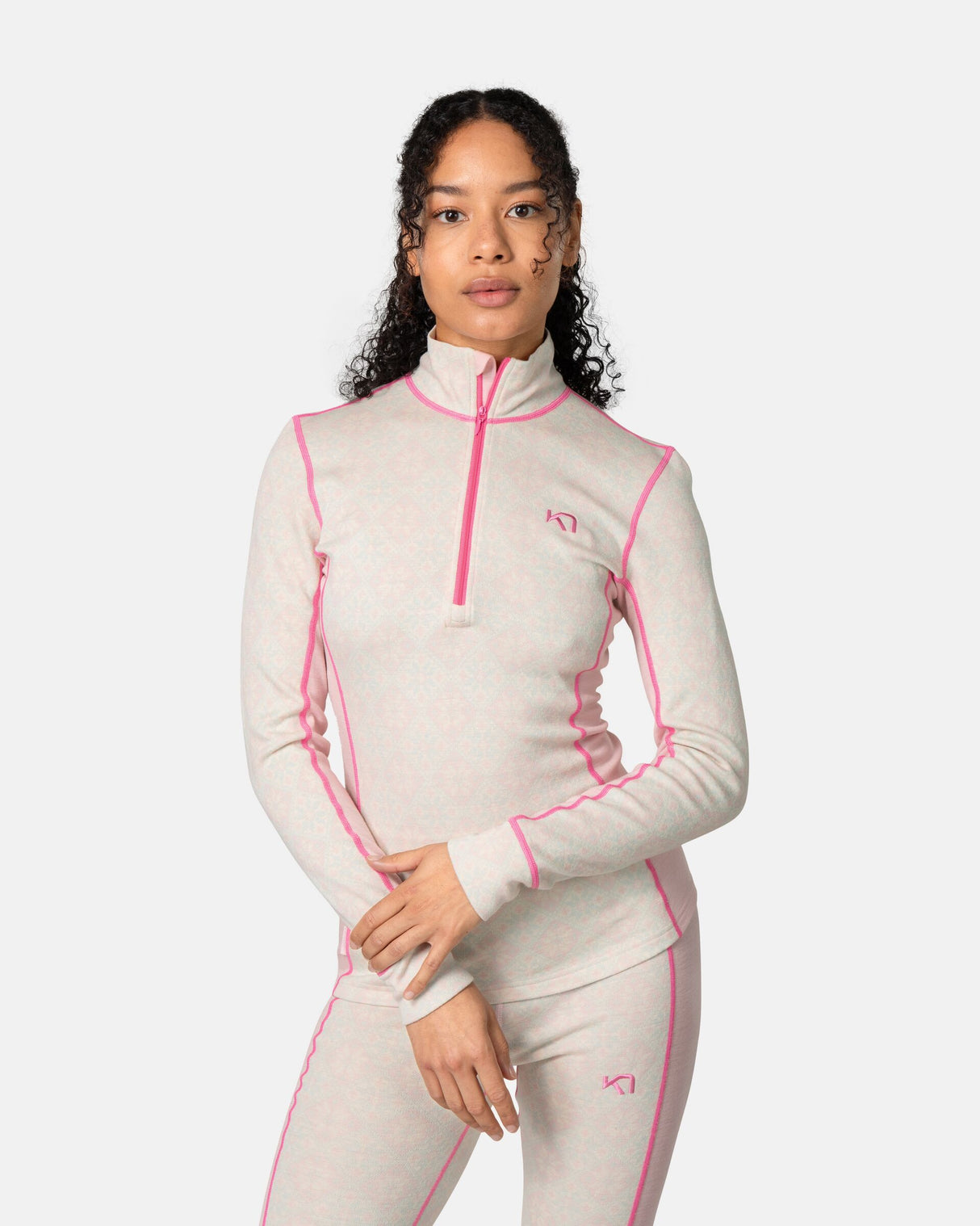 Kari Traa Rose Half Zip Skiundertrøje Dame - Cotton Candy - Cotton Candy