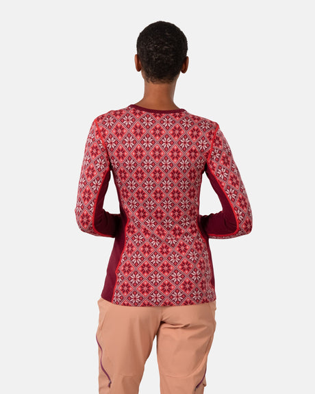 Kari Traa Rose Long Sleeve High Waist Skiundertøj Sæt Dame - Rouge Red -
