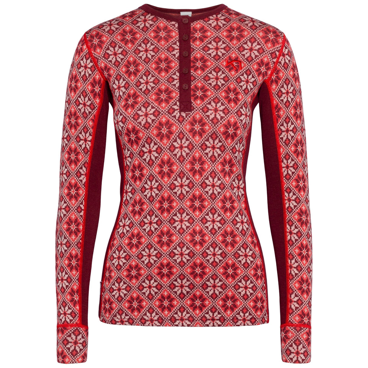Kari Traa Rose Long Sleeve High Waist Skiundertøj Sæt Dame - Rouge Red -