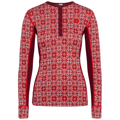 Kari Traa Rose Long Sleeve High Waist Skiundertøj Sæt Dame - Rouge Red -