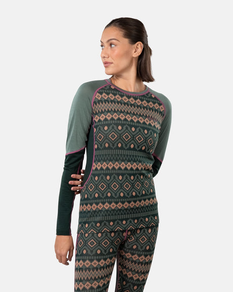 Kari Traa Malia Long Sleeve Skiundertøj Sæt Dame - Murk Green -