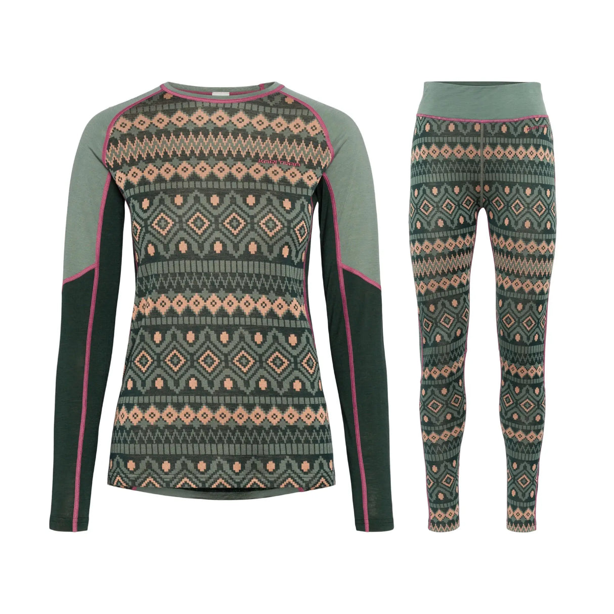 Kari Traa Malia Long Sleeve Skiundertøj Sæt Dame - Murk Green - XXL