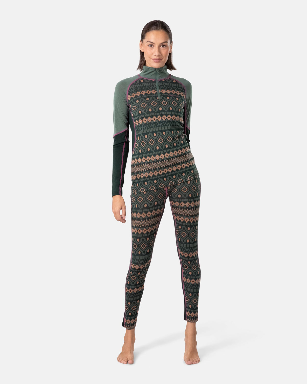 Kari Traa Malia Half Zip Skiundertrøje Dame - Murk Green -