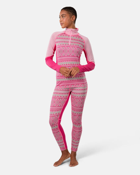 Kari Traa Malia Half-Zip Skiundertøj Sæt Dame - Prism Pink -