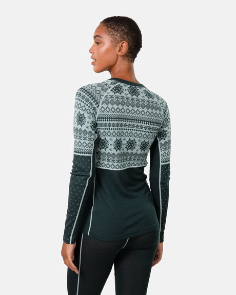 Kari Traa Vilma Long Sleeve Skiundertrøje Dame - Pine Green -