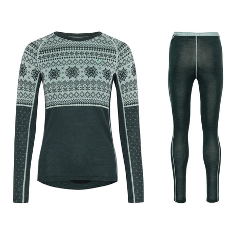 Kari Traa Vilma Long Sleeve Skiundertøj Sæt Dame - Pine Green - XL