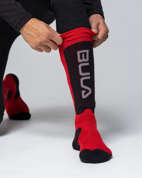 Bula Brand Ski Sock Skisokker - Red -