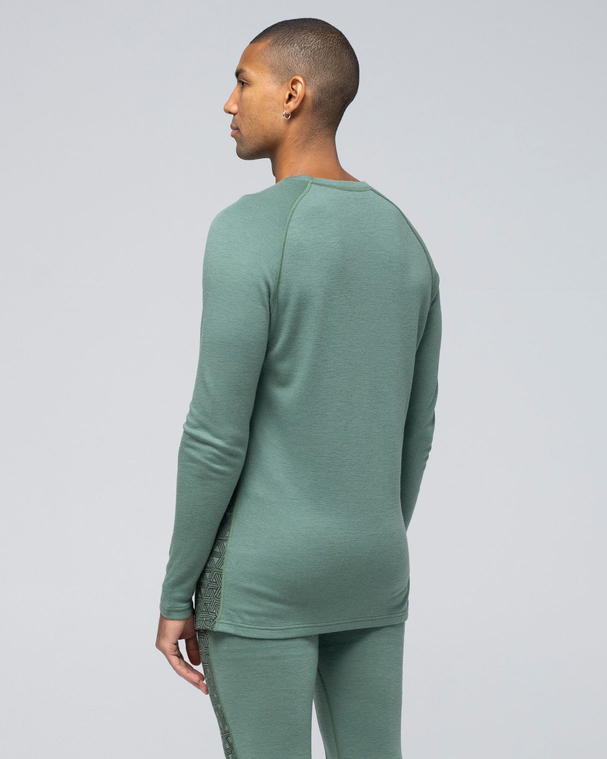 Bula Geo Merino Wool Crew Skiundertrøje Herre - Ivy -