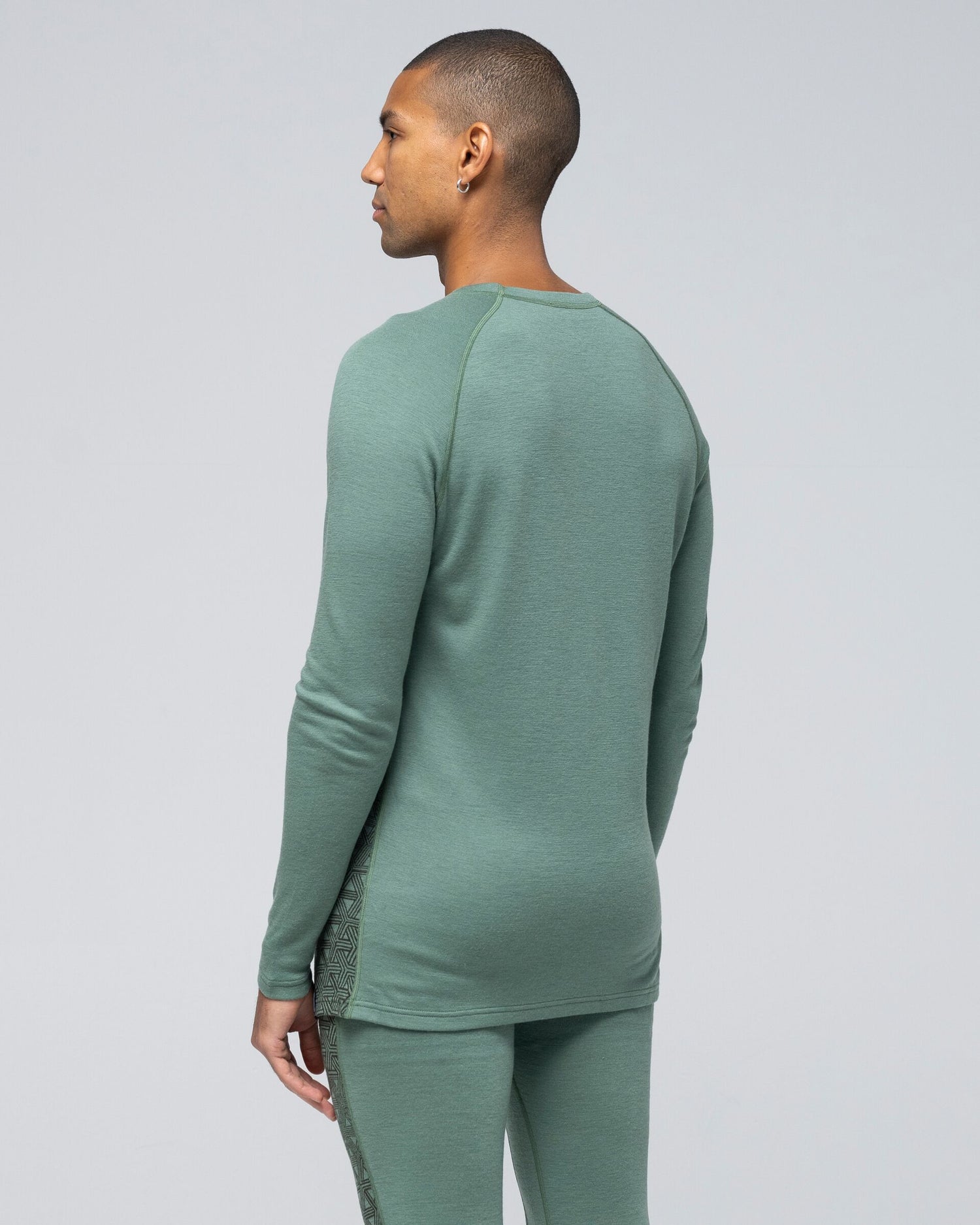 Bula Geo Merino Wool Crew Skiundertrøje Herre - Ivy -