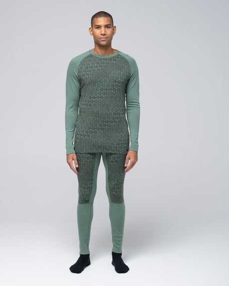 Bula Geo Merino Wool Crew Skiundertrøje Herre - Ivy -