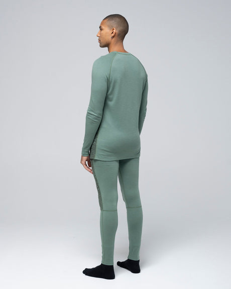 Bula Geo Merino Wool Crew Skiundertrøje Herre - Ivy -