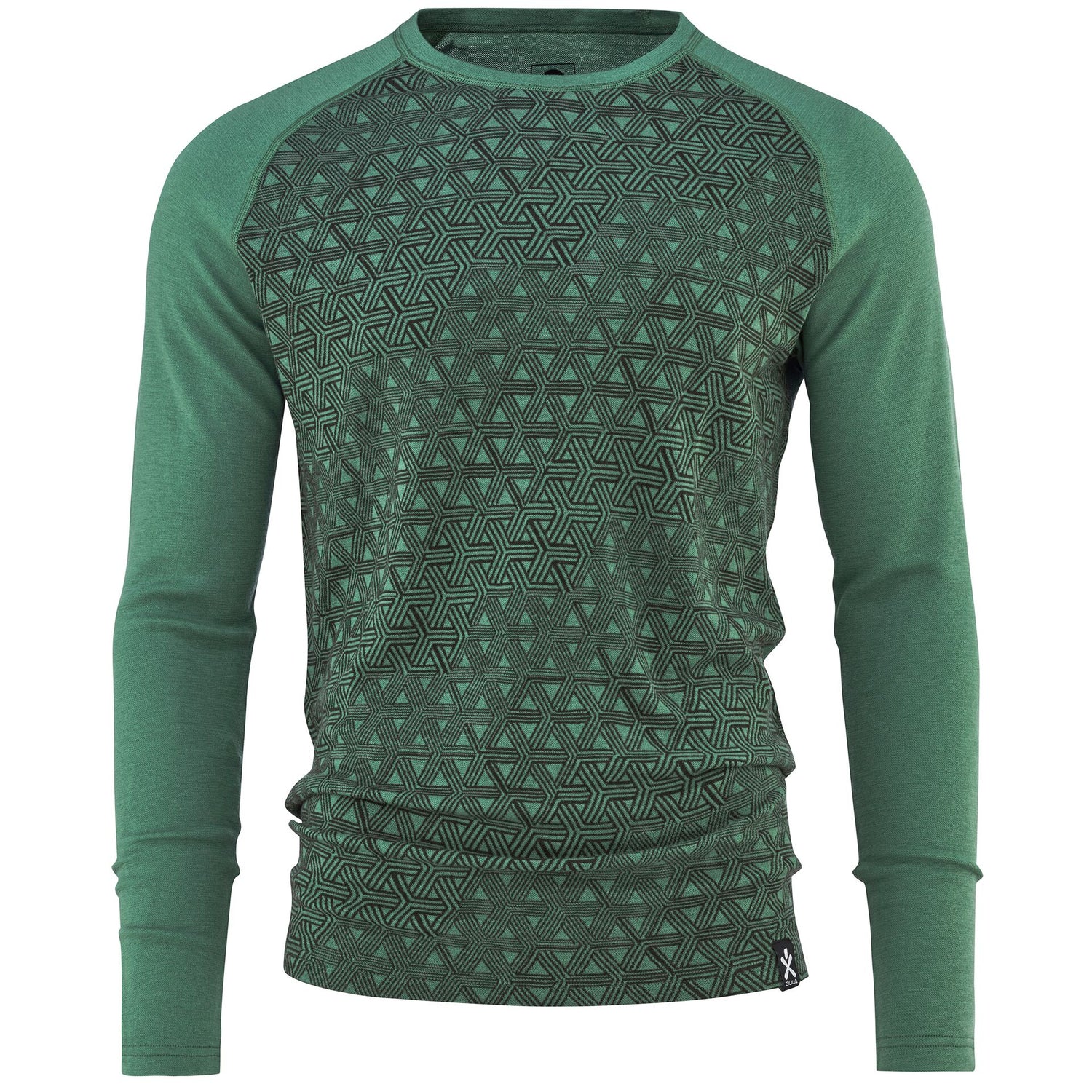 Bula Geo Merino Wool Crew Skiundertrøje Herre - Ivy -