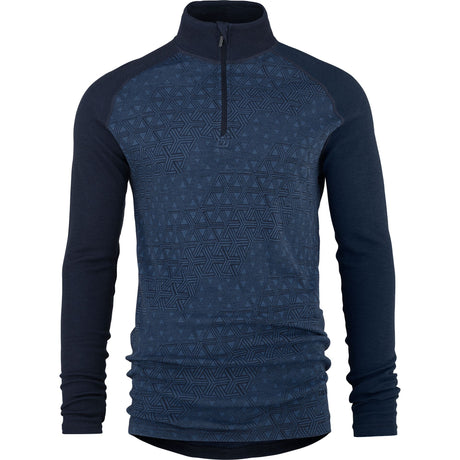 Bula Geo Merino Wool Half Zip Skiundertrøje Herre - Navy - Navy