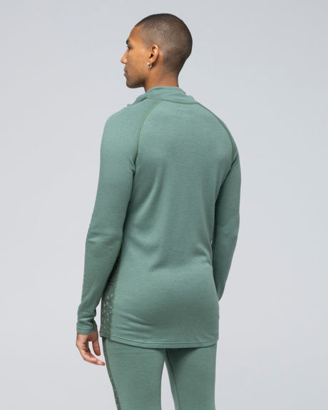 Bula Geo Merino Wool Half Zip Skiundertrøje Herre - Ivy -