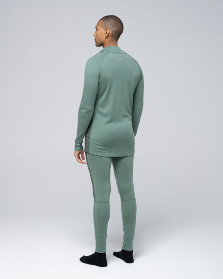 Bula Geo Merino Wool Half Zip Skiundertrøje Herre - Ivy -