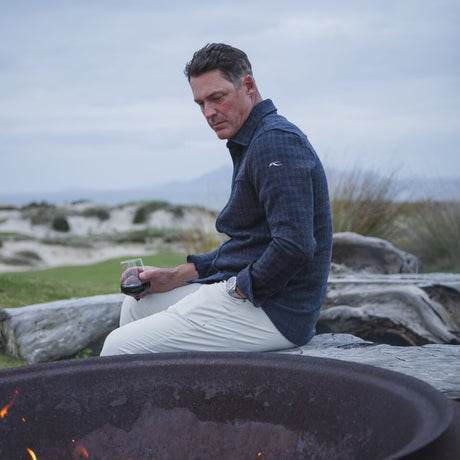 Kjus Men Yellowstone Shirt Skjorte Herre - Admiral Blue/KJUS Navy -