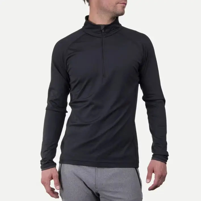 Kjus Men's Feel Half-Zip Skiundertrøje Herre - Black / Dark Dusk - Black Dark Dusk