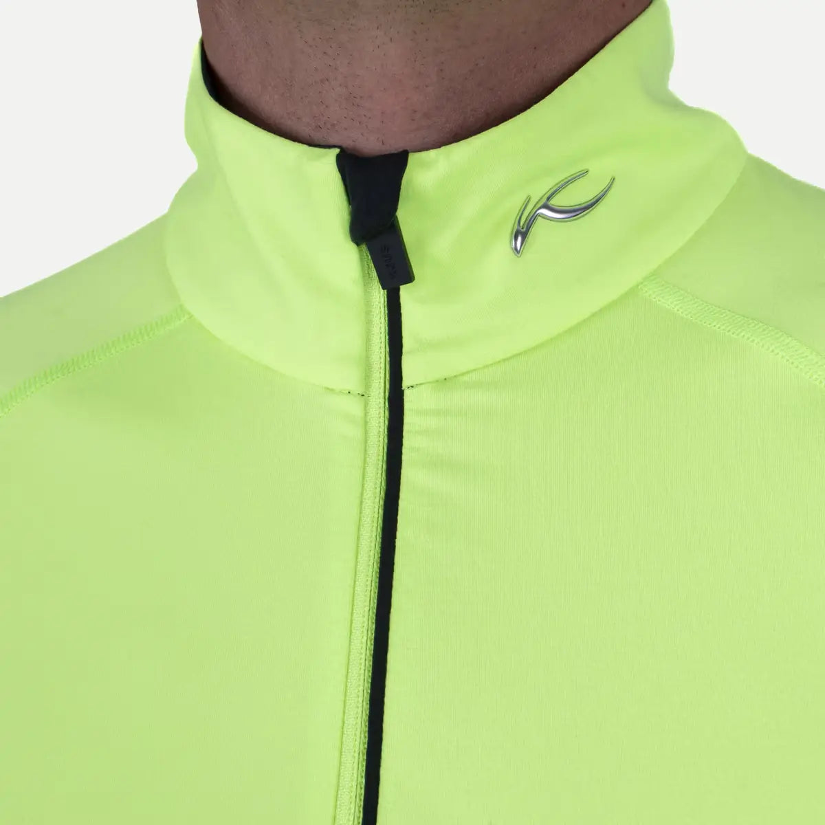 Kjus Men's Feel Half-Zip Skiundertrøje Herre - Limelight / Black -