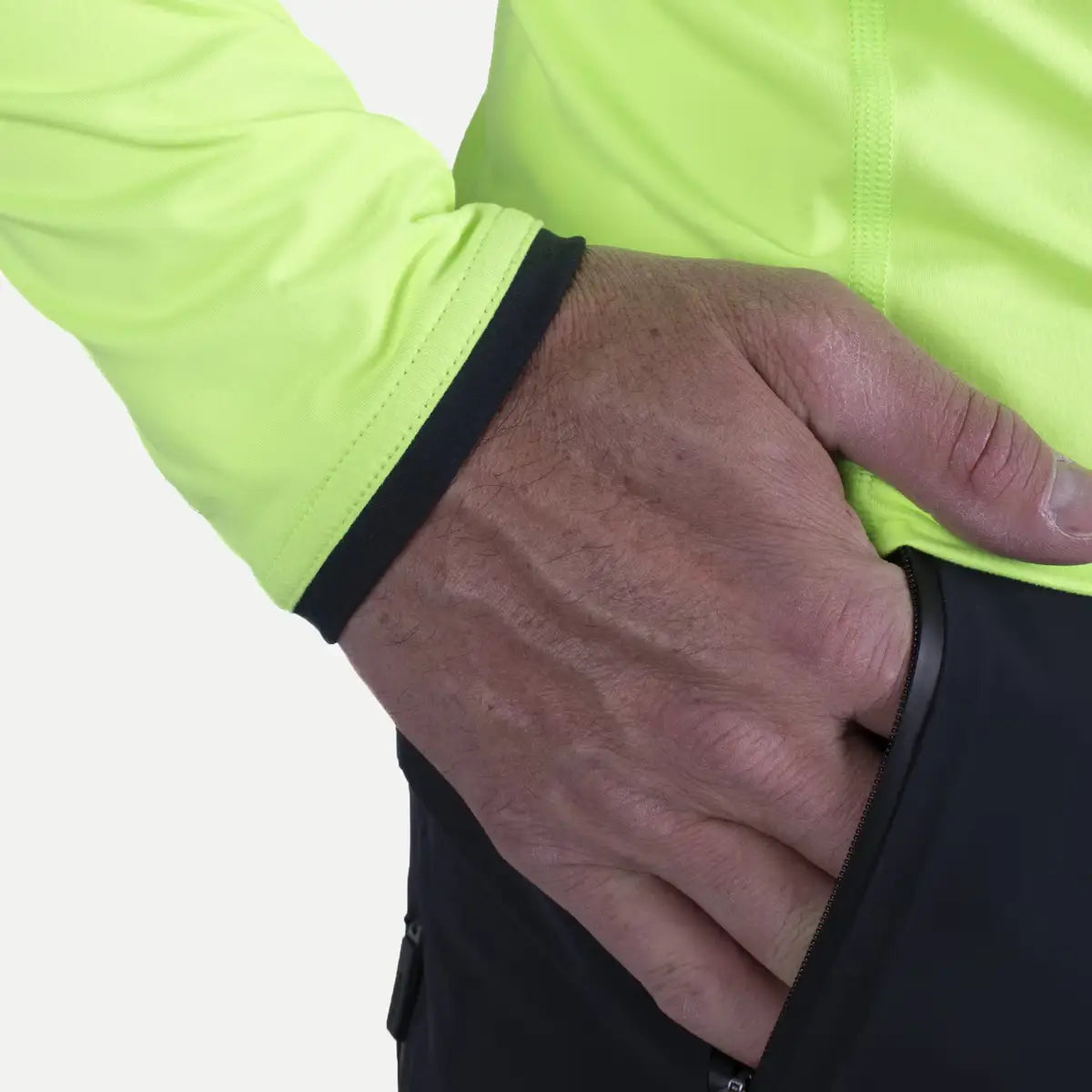 Kjus Men's Feel Half-Zip Skiundertrøje Herre - Limelight / Black -