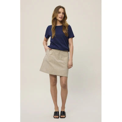 Sea Ranch Nan Skirt Nederdel Dame - Light Sand Stripe