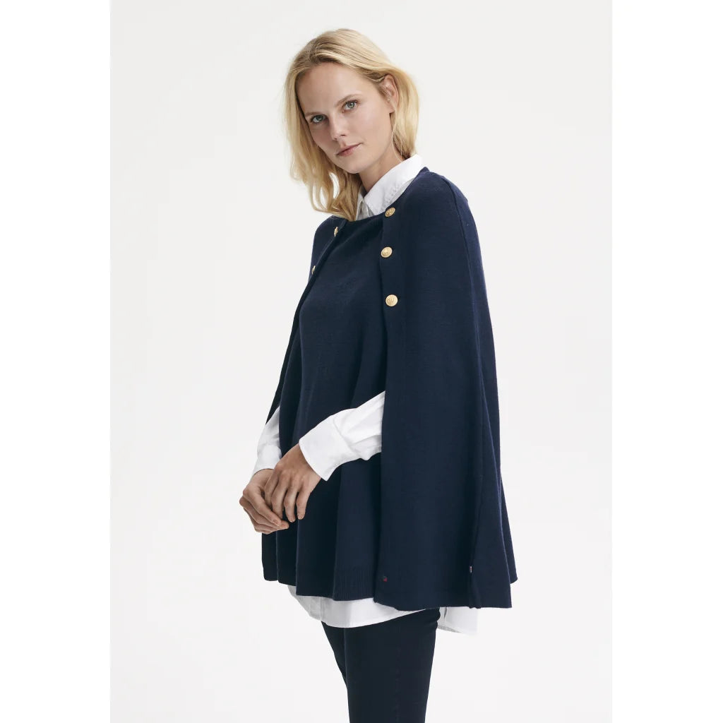 Redgreen Women Noemi Strikket Poncho Dame - Navy -