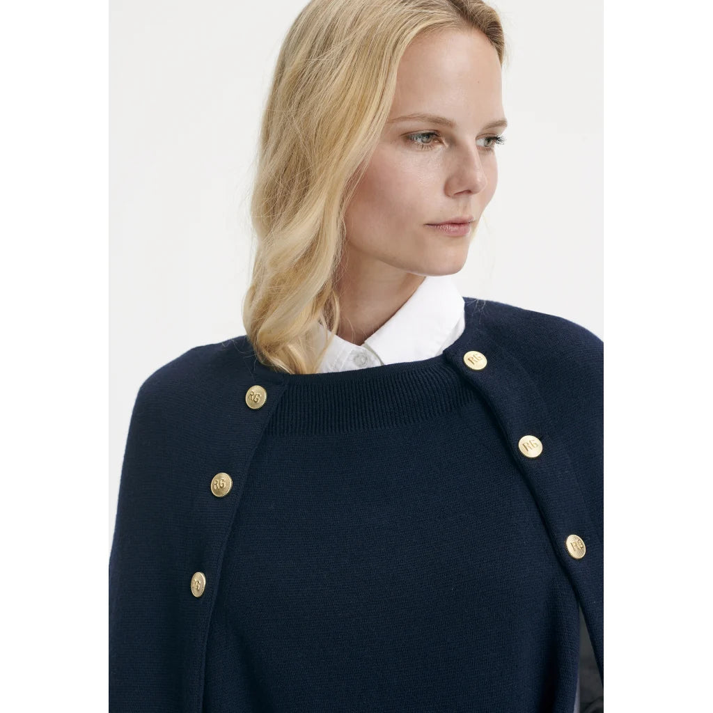 Redgreen Women Noemi Strikket Poncho Dame - Navy -