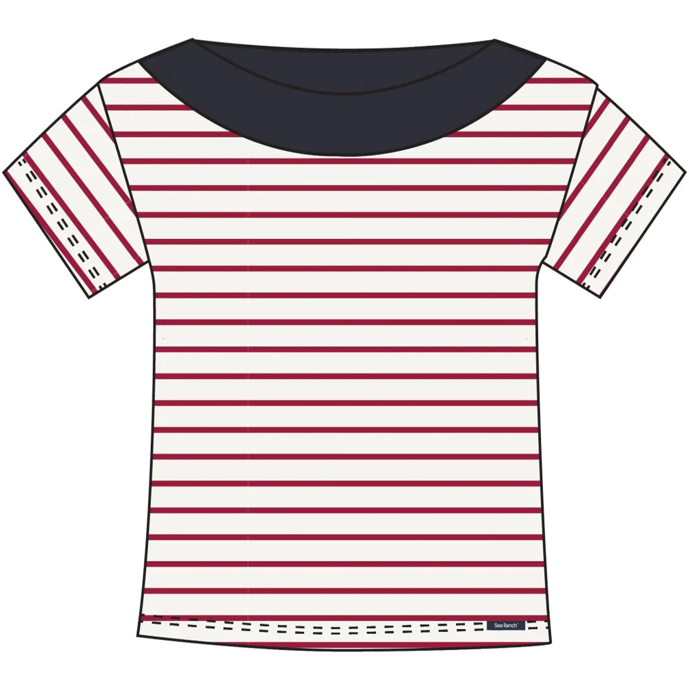 Sea Ranch Patrizia Short Sleeve Tee Kortærmet T-shirt Dame - Pearl SR Rød