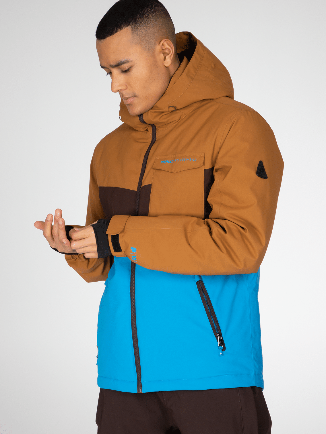 Protest Larry Skijakke Herre - Brun og Blå -