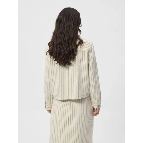 Redgreen Woman Ashley Shirt Jacket Dame – Navy Stripe | Denim skjortejakke i bomuld