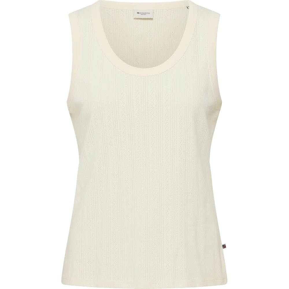 Redgreen Woman Cobi Tank Top Dame – Off White | Bomuldstop med pointelle