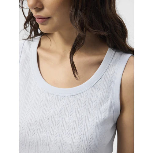 Redgreen Woman Cobi Tank Top Dame – Sky Blue | Bomuldstop med pointelle