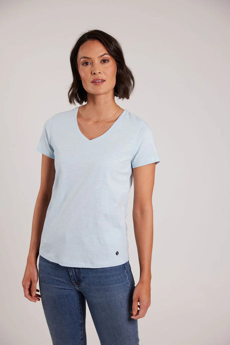 Sebago Classic Tee T-shirt Dame - Light Blue -
