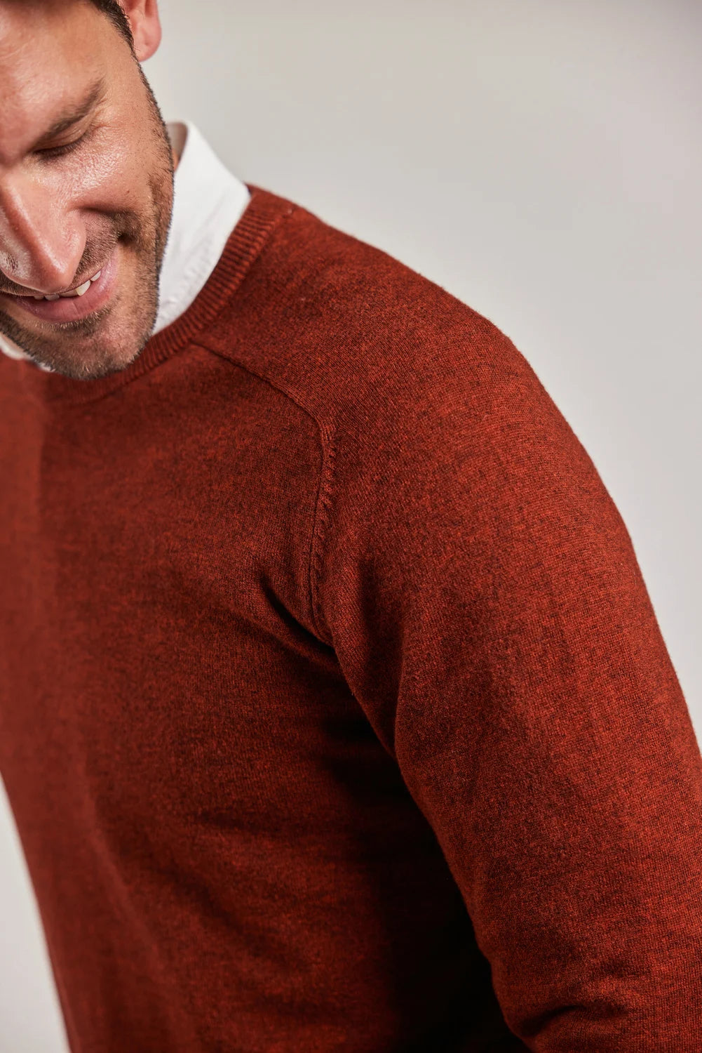 Sebago Merino Crew Knit Pullover Herre - Rust -