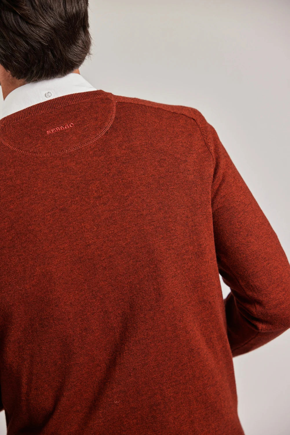 Sebago Merino Crew Knit Pullover Herre - Rust -