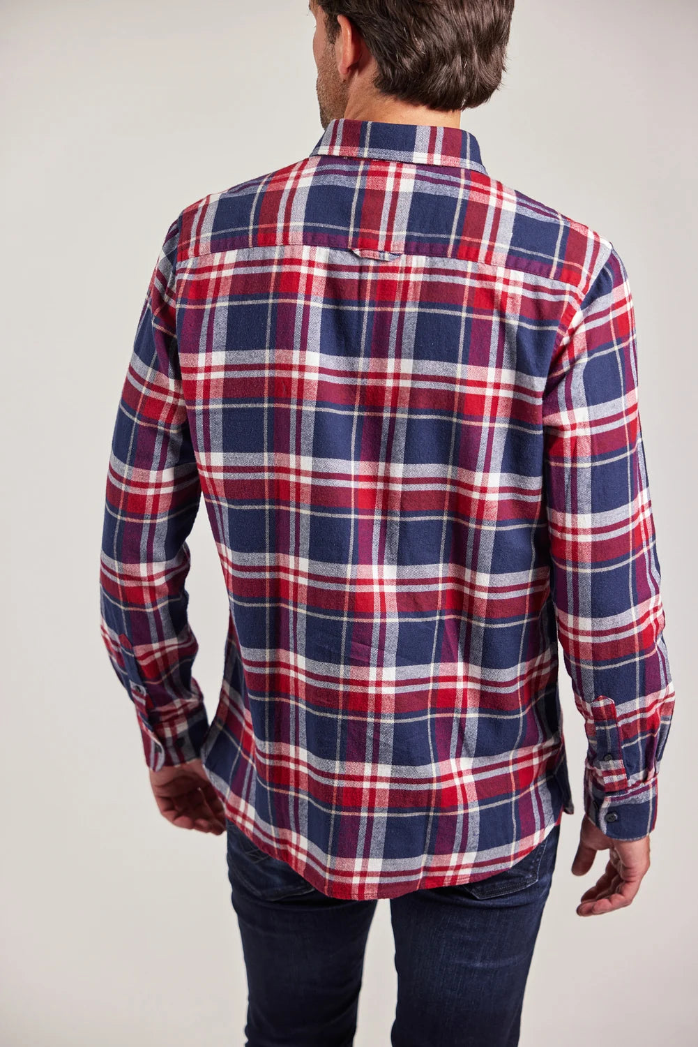 Sebago Tom Flannel Check Shirt Skjorte Herre - Navy/Red -