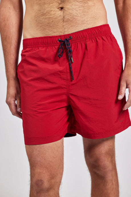 Sebago Waldo Packable Swim Shorts Badeshorts Herre - Red - Red