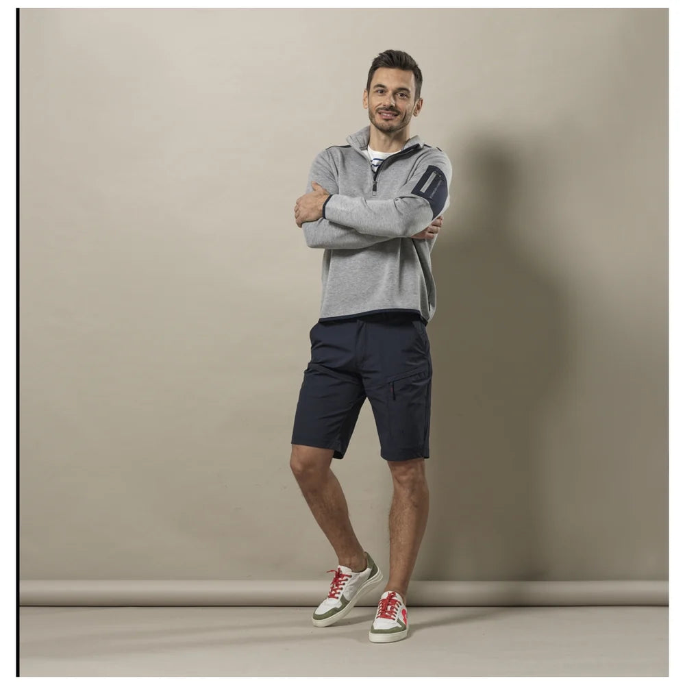 Sea Ranch Tuke Half Zip Sweatshirt Herre - Grey Melange -