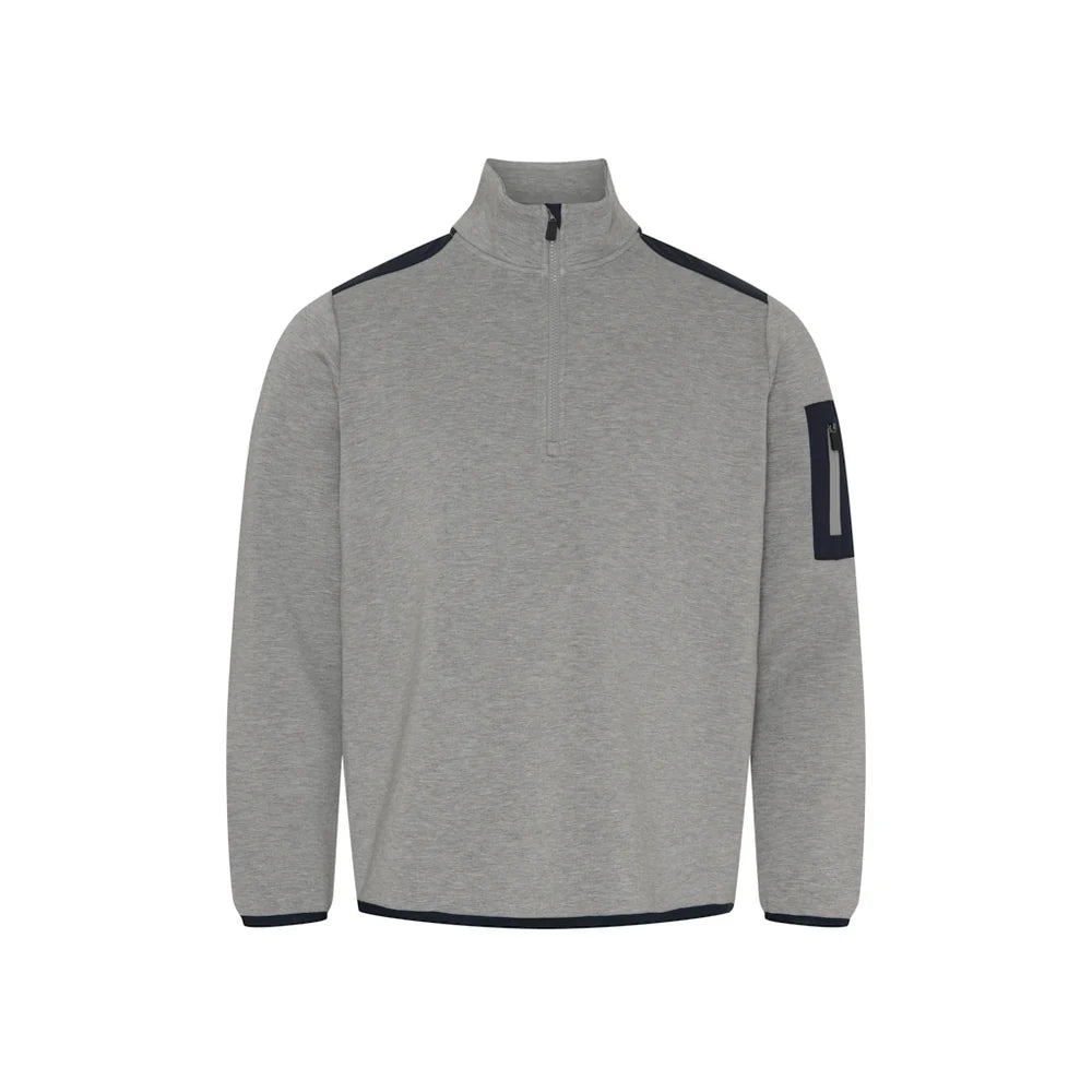 Sea Ranch Tuke Half Zip Sweatshirt Herre - Grey Melange - Grey Melange