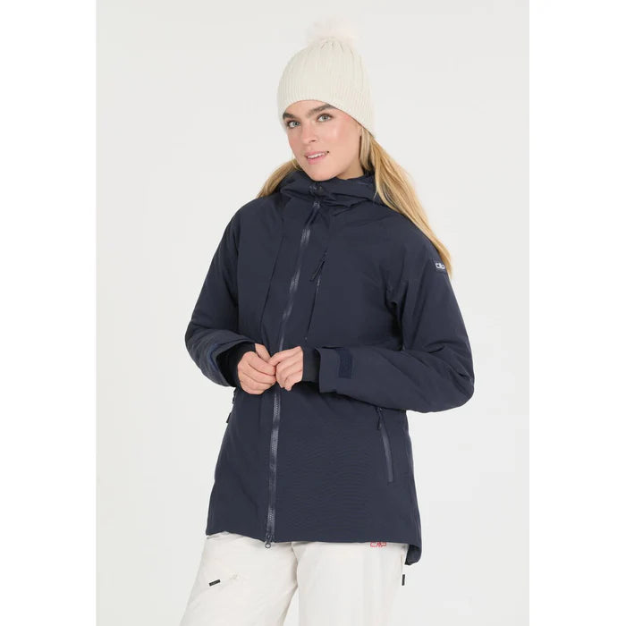 CMP Woman Jacket Fix Hood Skijakke Dame - Black Blue - Black Blue