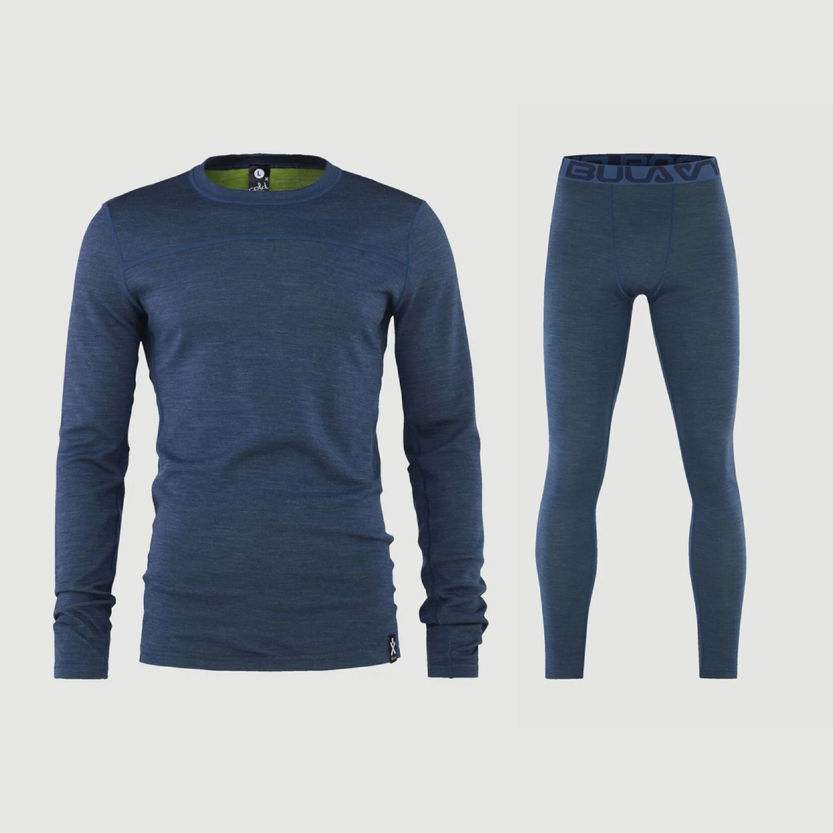 Bula Base Crew Skiundertøj Sæt Herre - Denim - XL