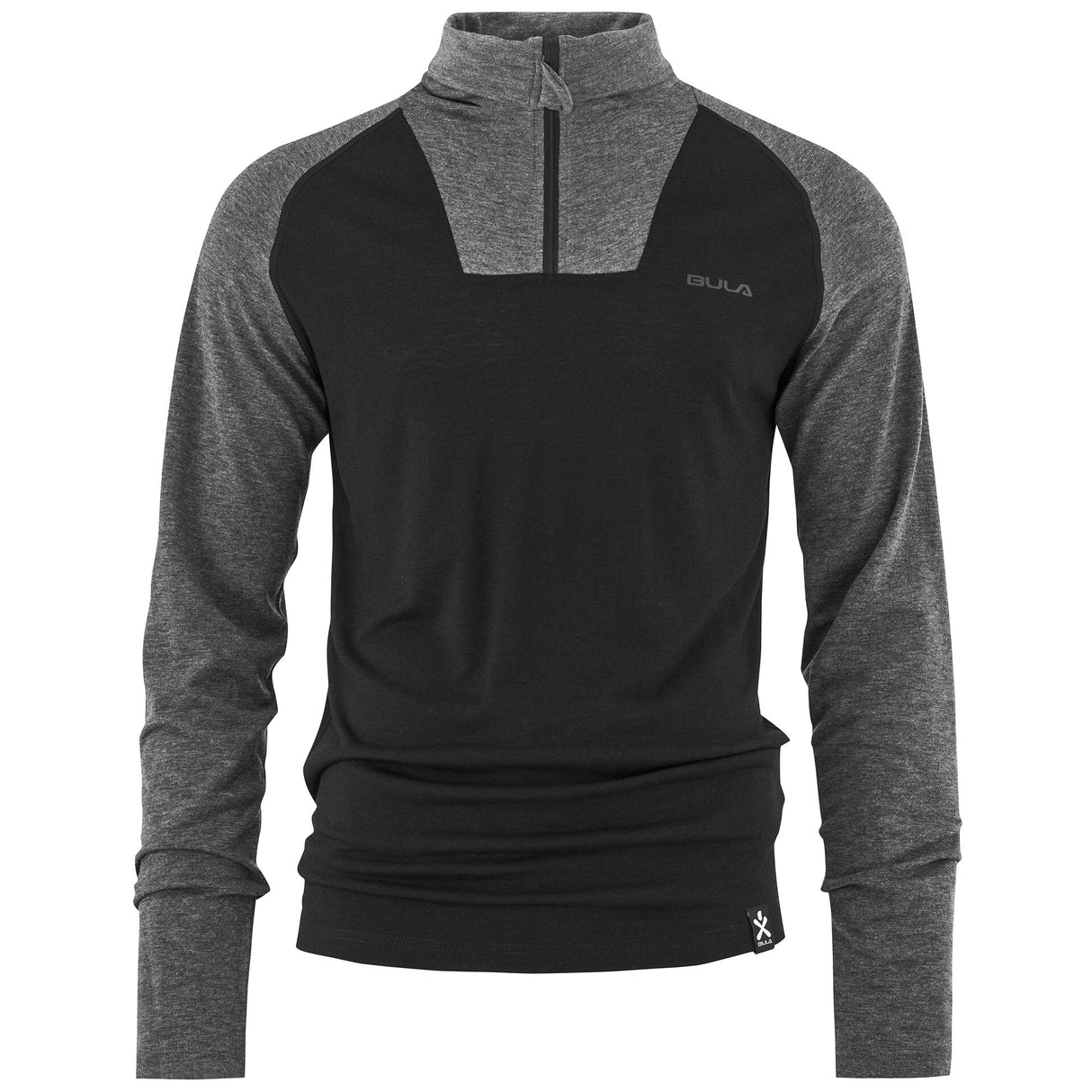 Bula Retro Merino Wool Halfzip Skiundertrøje Herre - Black - Black