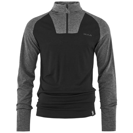 Bula Retro Merino Wool Halfzip Skiundertrøje Herre - Black - Black
