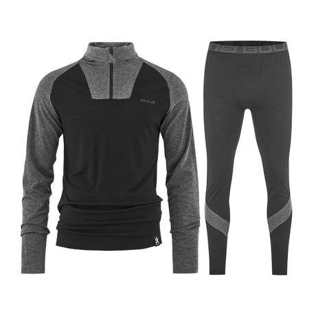 Bula Retro Merino Wool Halfzip Skiundertøj Sæt Herre - Black - XL