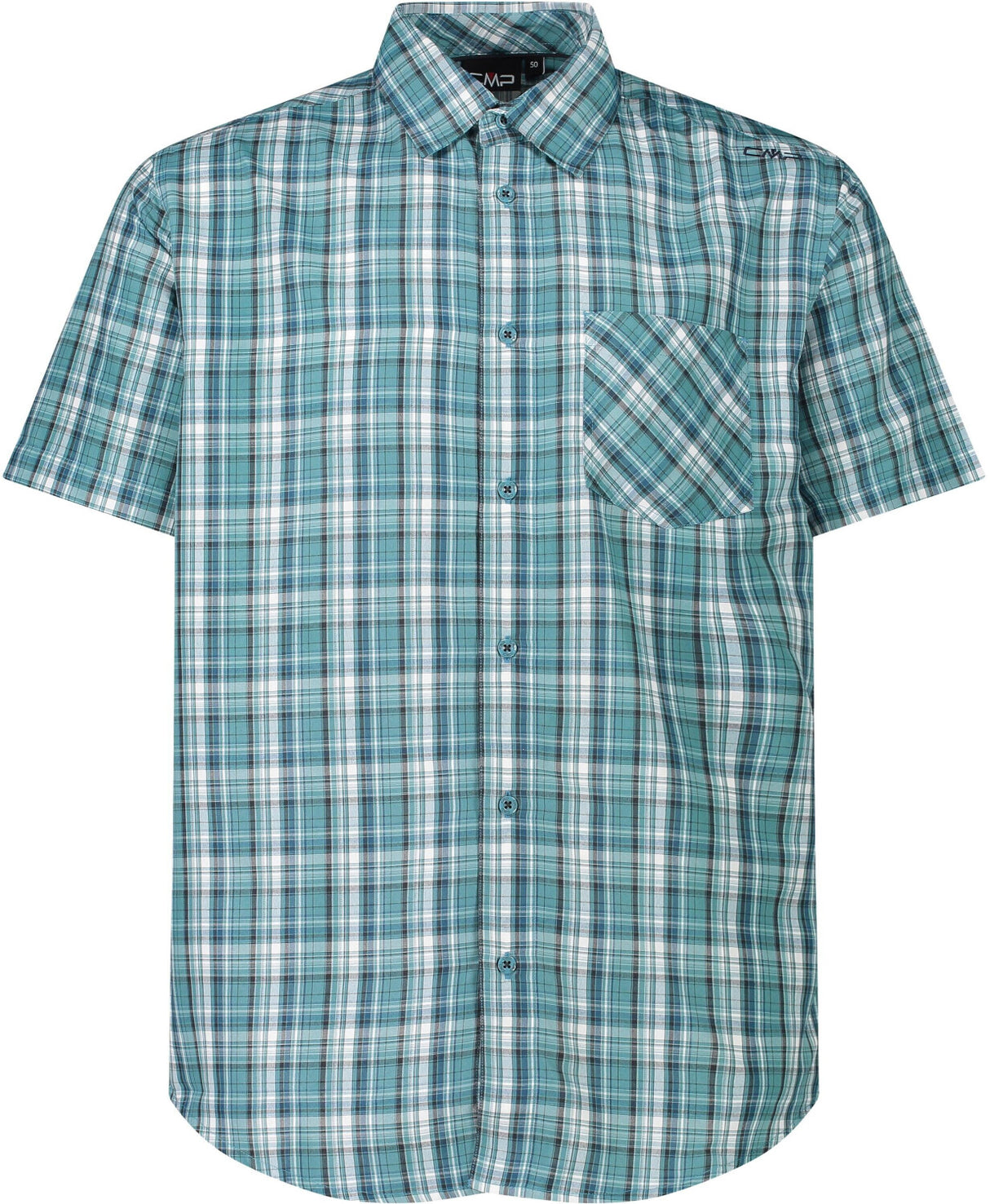 CMP Man Shirt Kortærmet Skjorte Herre - Hydro-Bianco-Petrol - Hydro-Bianco-Petrol