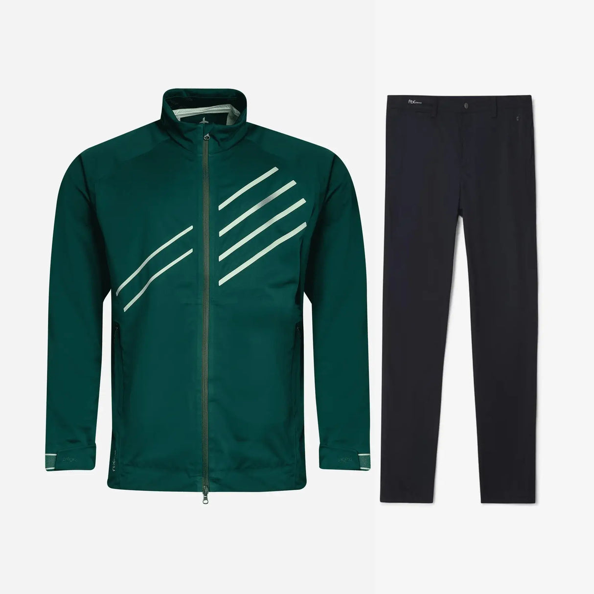 Cross Sportswear M Edge Chinos Golf Regnsæt Herre - Botanical Garden / Black - XXL