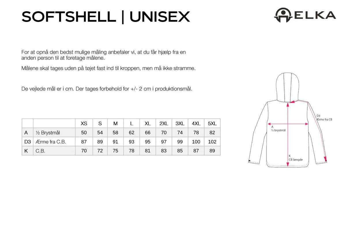 ELKA Unisex softshell Jakke - Dame / Herre -