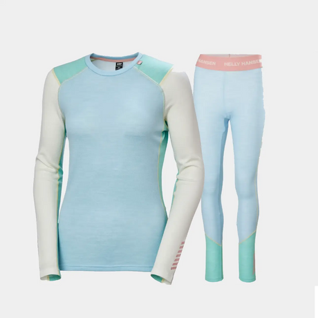 Helly Hansen Women's LIFA® Merino Midweight Skiundertøj Sæt Dame - Light Cyan - XL