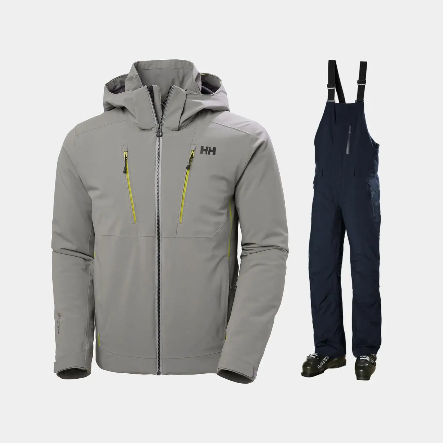 Helly Hansen Men's Alpha 4.0 & Legendary Bib Skisæt Herre - Concrete / Navy - 2XL