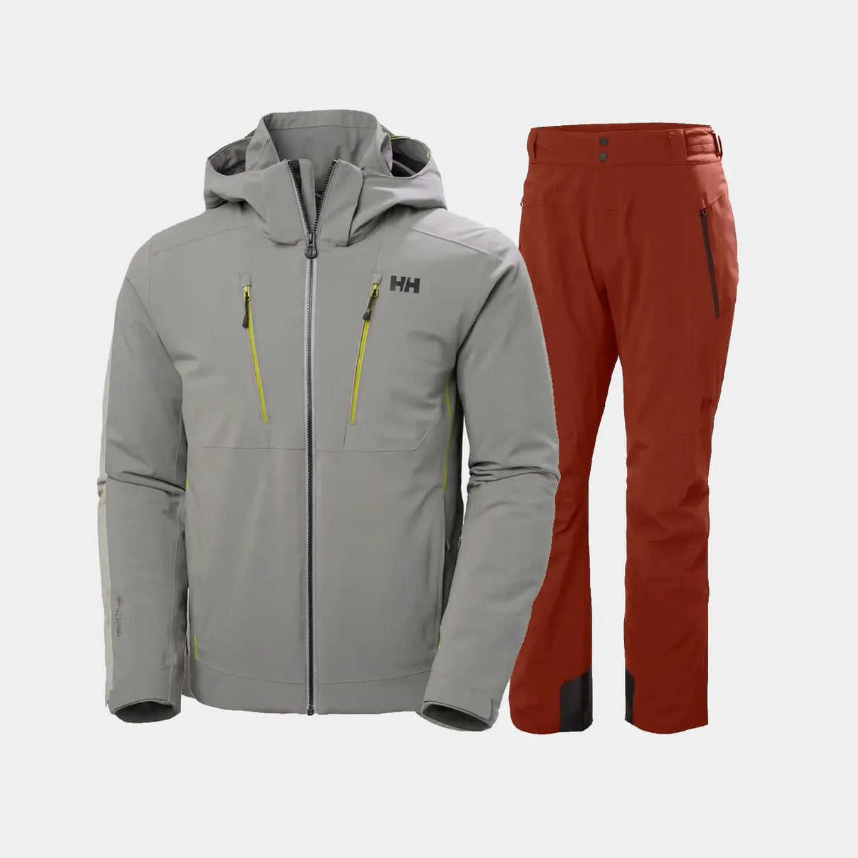 Helly Hansen Men's Alpha 4.0 Skisæt Herre - Concrete / Iron Oxide - 2XL