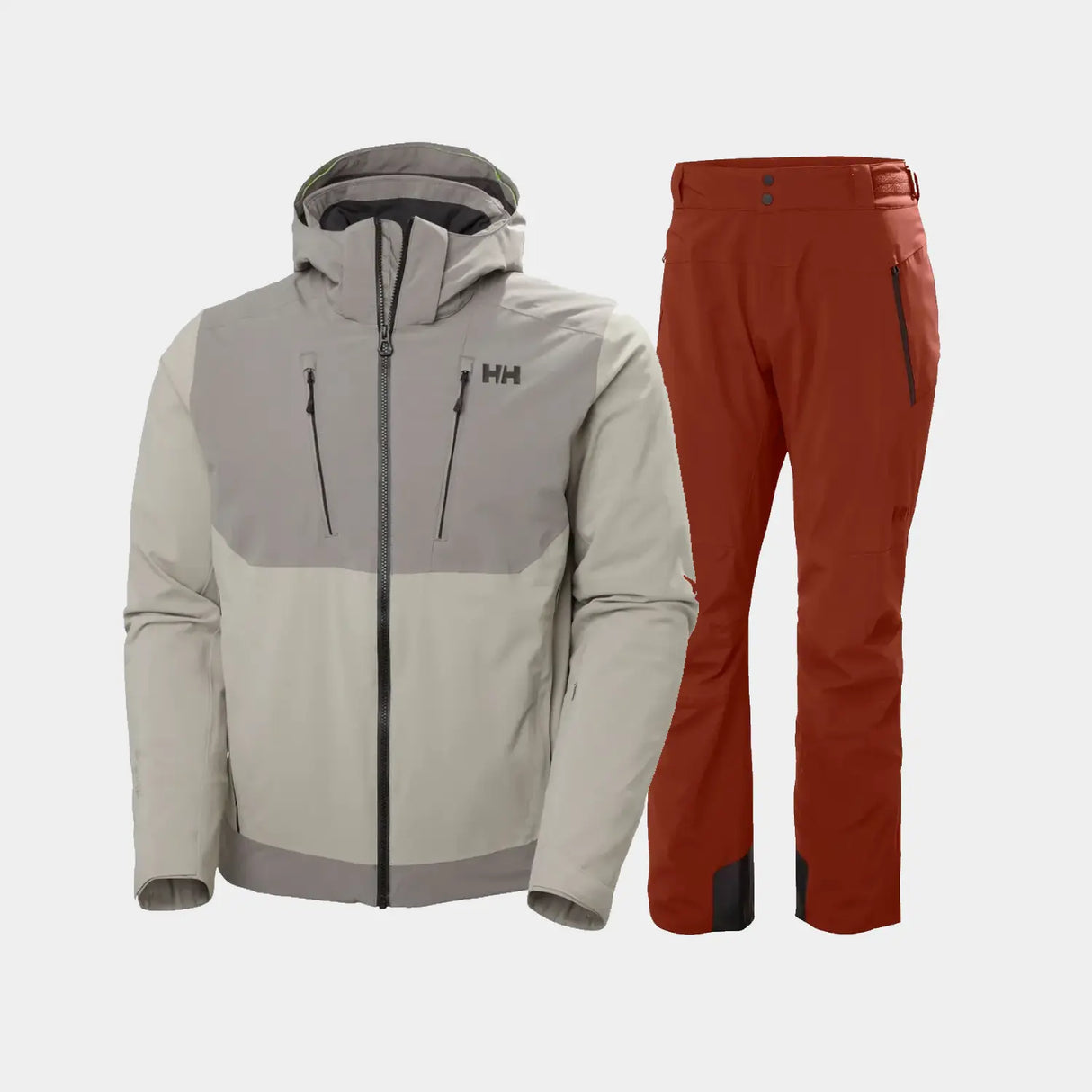 Helly Hansen Men's Alpha 4.0 Skisæt Herre - Concrete / Iron Oxide - 2XL